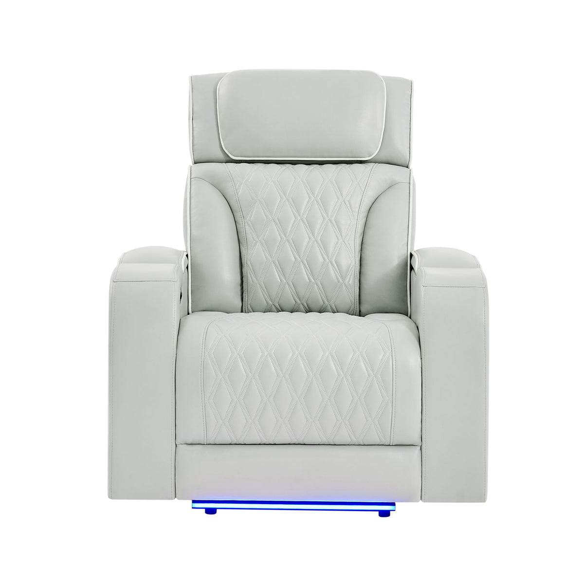 Julian - Power Recliner With Power Headrest And LED Lighting - Silver