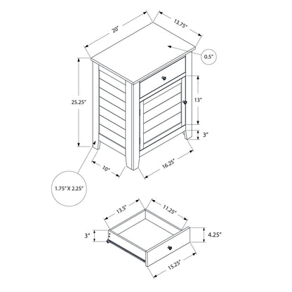 Accent Nightstand, Storage Drawer, Transitional