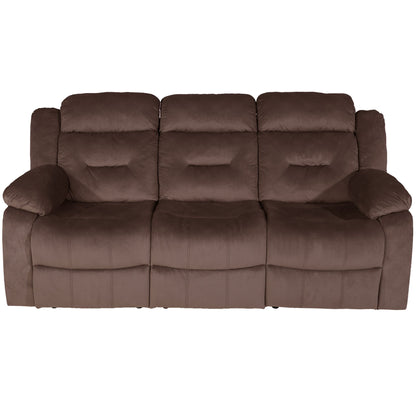 Modern Recliner Sofa With Pillow Arms, Plush Backrest, Horizontal Tufting, USB Charging Port