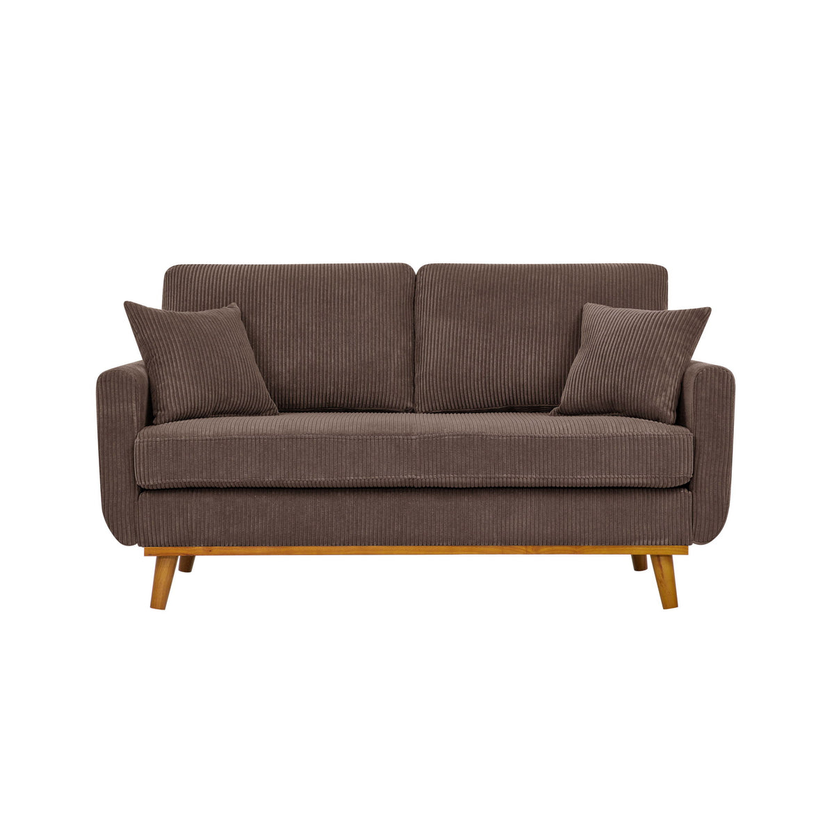 Upholstered Loveseat With Arms And Pillows