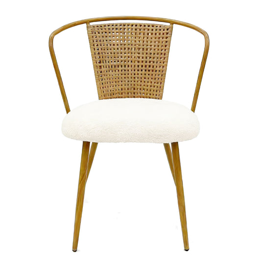 Dining Chairs With Wing Back Design For Kitchen (Set of 2) - Beige / Brown
