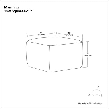 Manning - Square Pouf - Teal