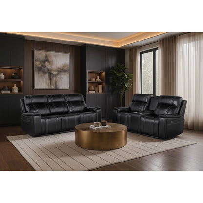 Gary - Power Reclining Loveseat With Cooler In Center Console - Black