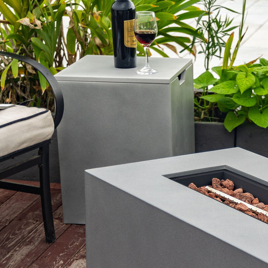 Square Propane Tank Cover Holder, Multi Functional Utility - Gray
