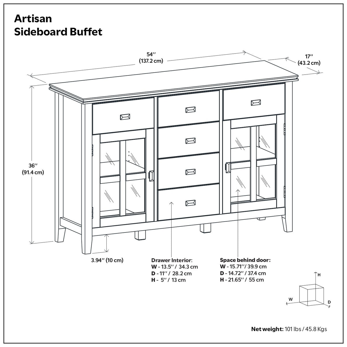 Artisan - Sideboard Buffet - Rustic Brown