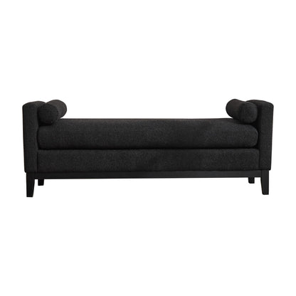 Upholstered End Of Bed Bench With Arms & 2 Bolsters For Bedroom