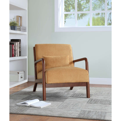 Upholstered Armchair With Back Support Pillow