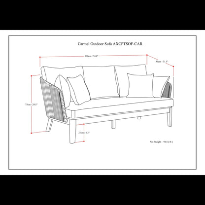 Carmel - Outdoor Sofa - Gray