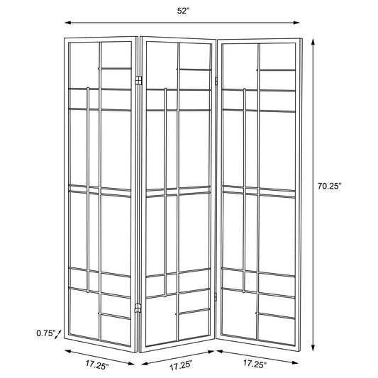 Colby - 3-Panel Folding Floor Screen - Brown / White