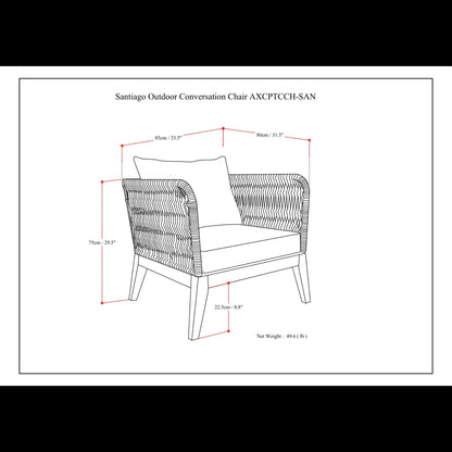 Santiago - Outdoor Conversation Chair - Dark Gray