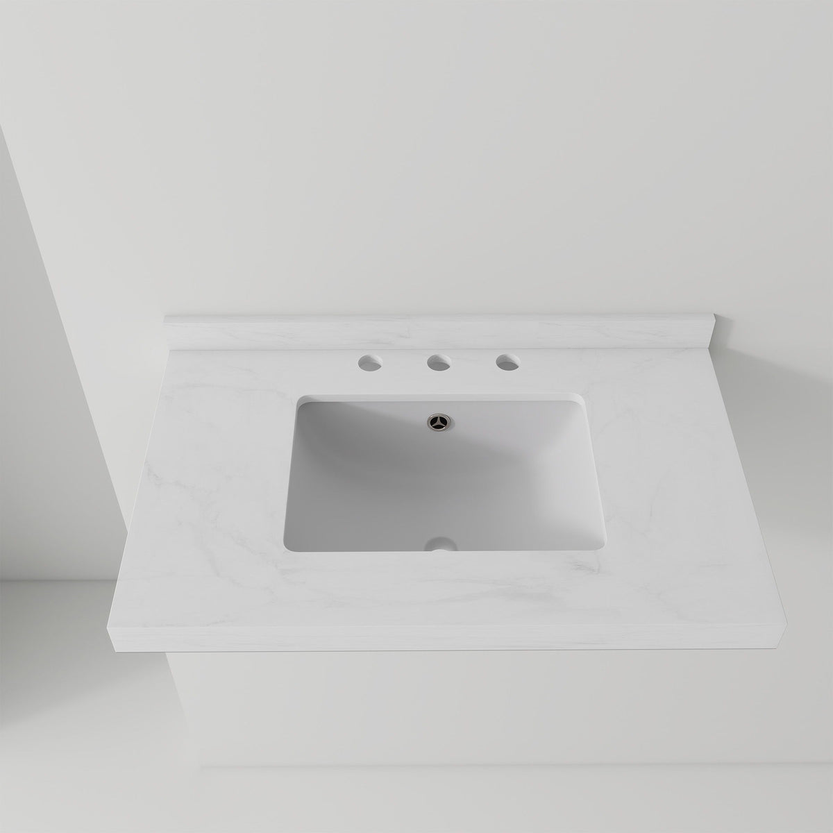 Basin Sink, 0.6" Ultra Thin Profile, Triple Faucet Holes, Sink Only