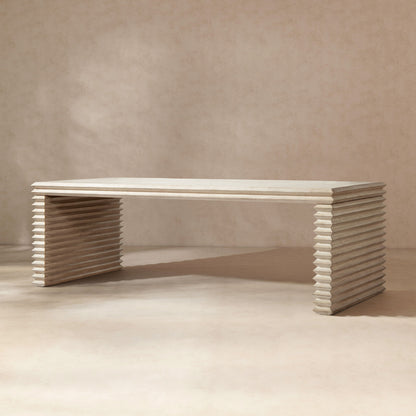 Veda - Geometric Waterfall Dining Table - White