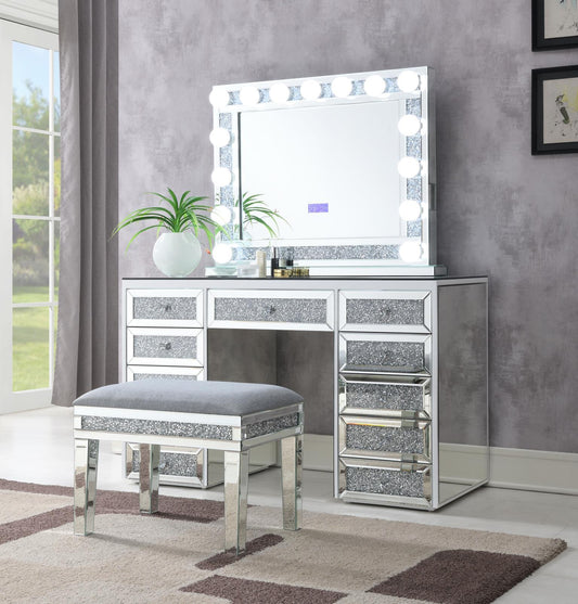 G-310 - Glamour Vanity Stool - Silver