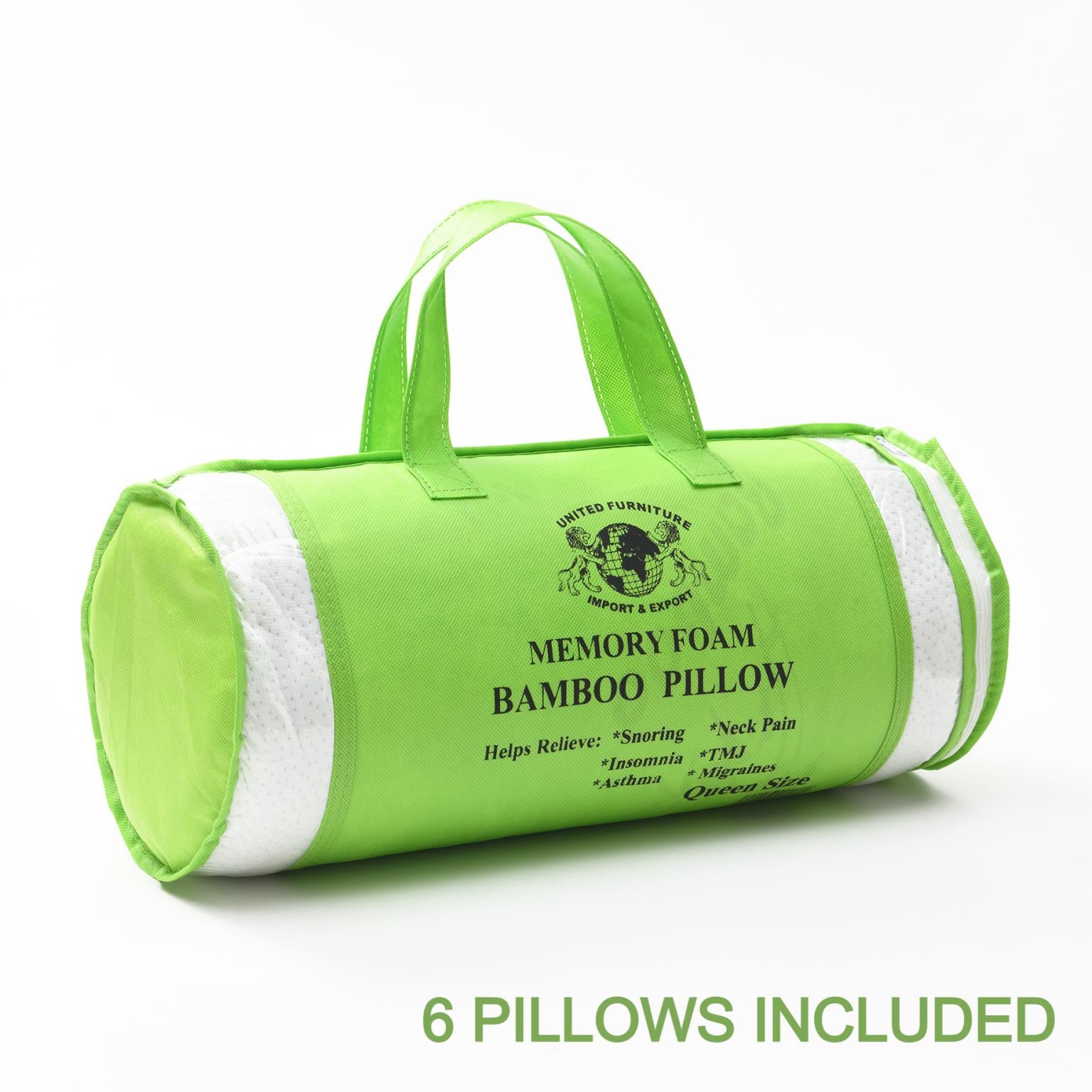 Queen Shredded Bamboo Memory Foam Pillow – Set of 6 (A5001)