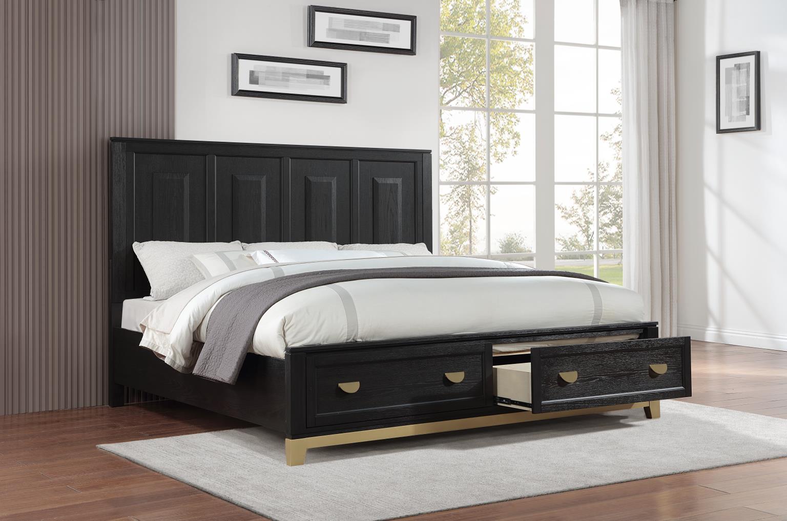 Black/Gold Queen Bed – B236-Q