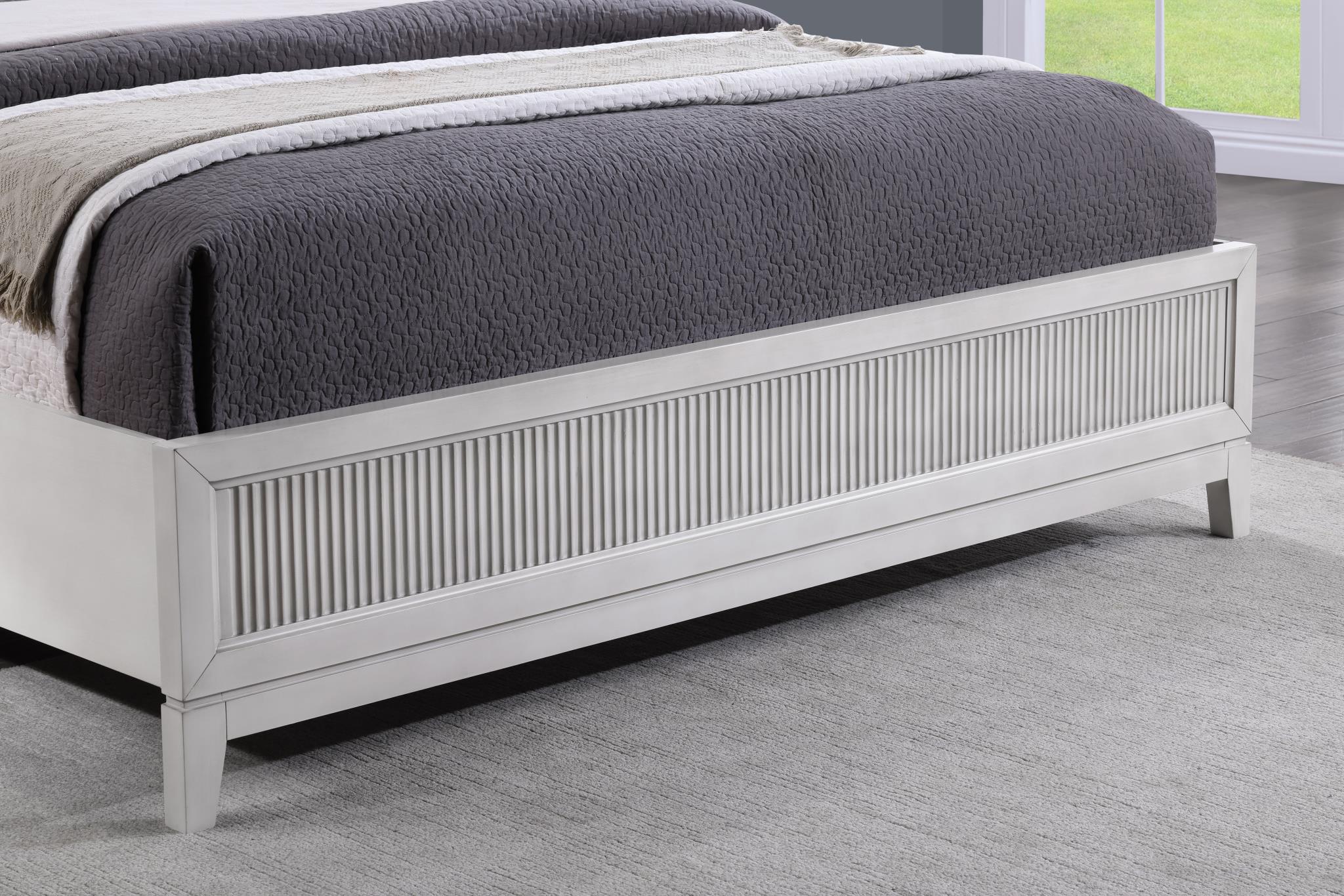 Beige LED Queen Bed with Upholstered Headboard - B252-Q