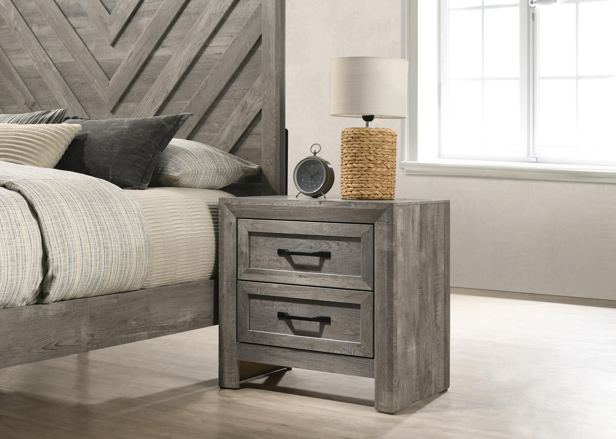 Gray 2-Drawer Nightstand - B402-N