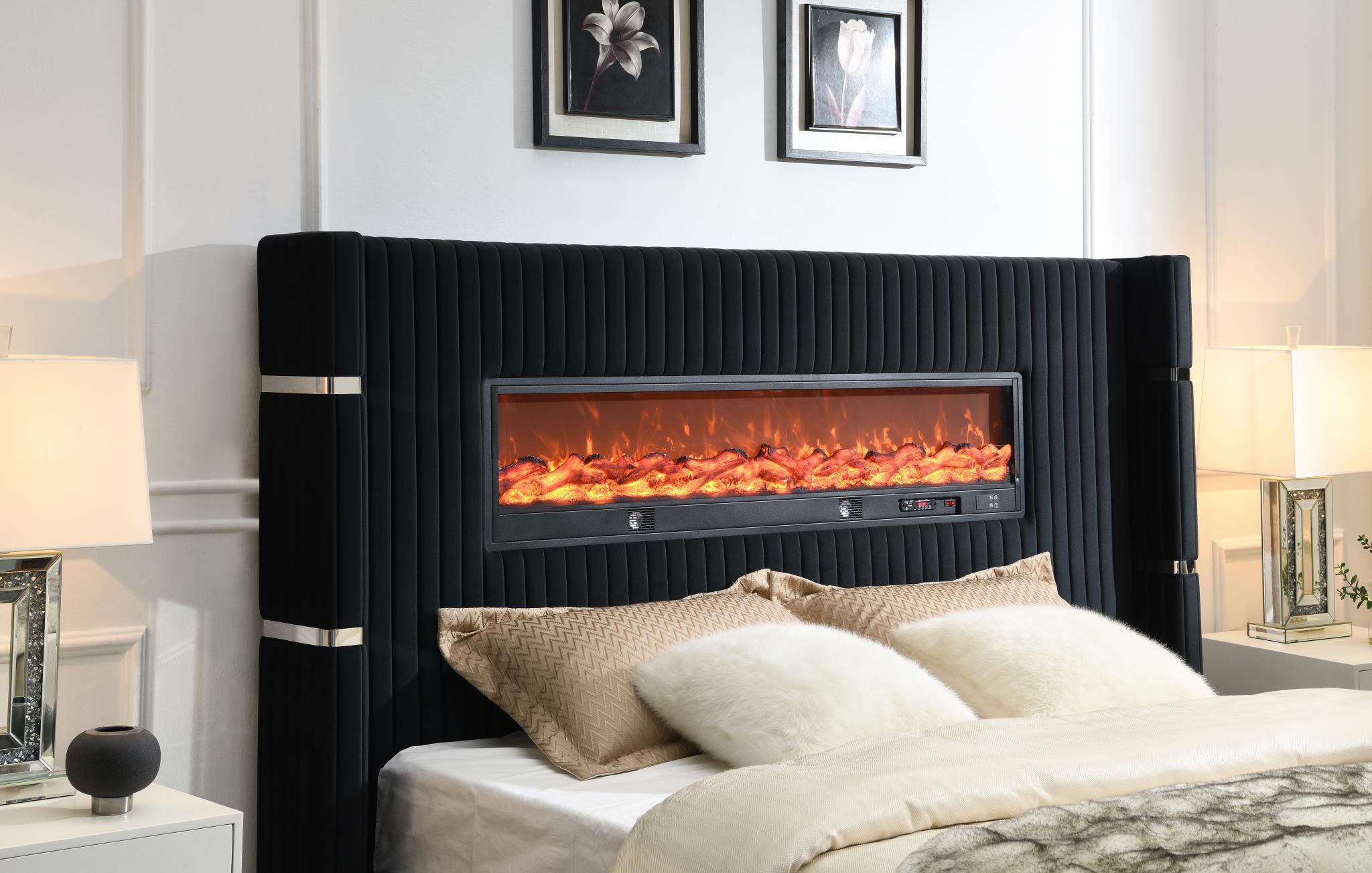 Black Velvet King Smart Bed - B543-K