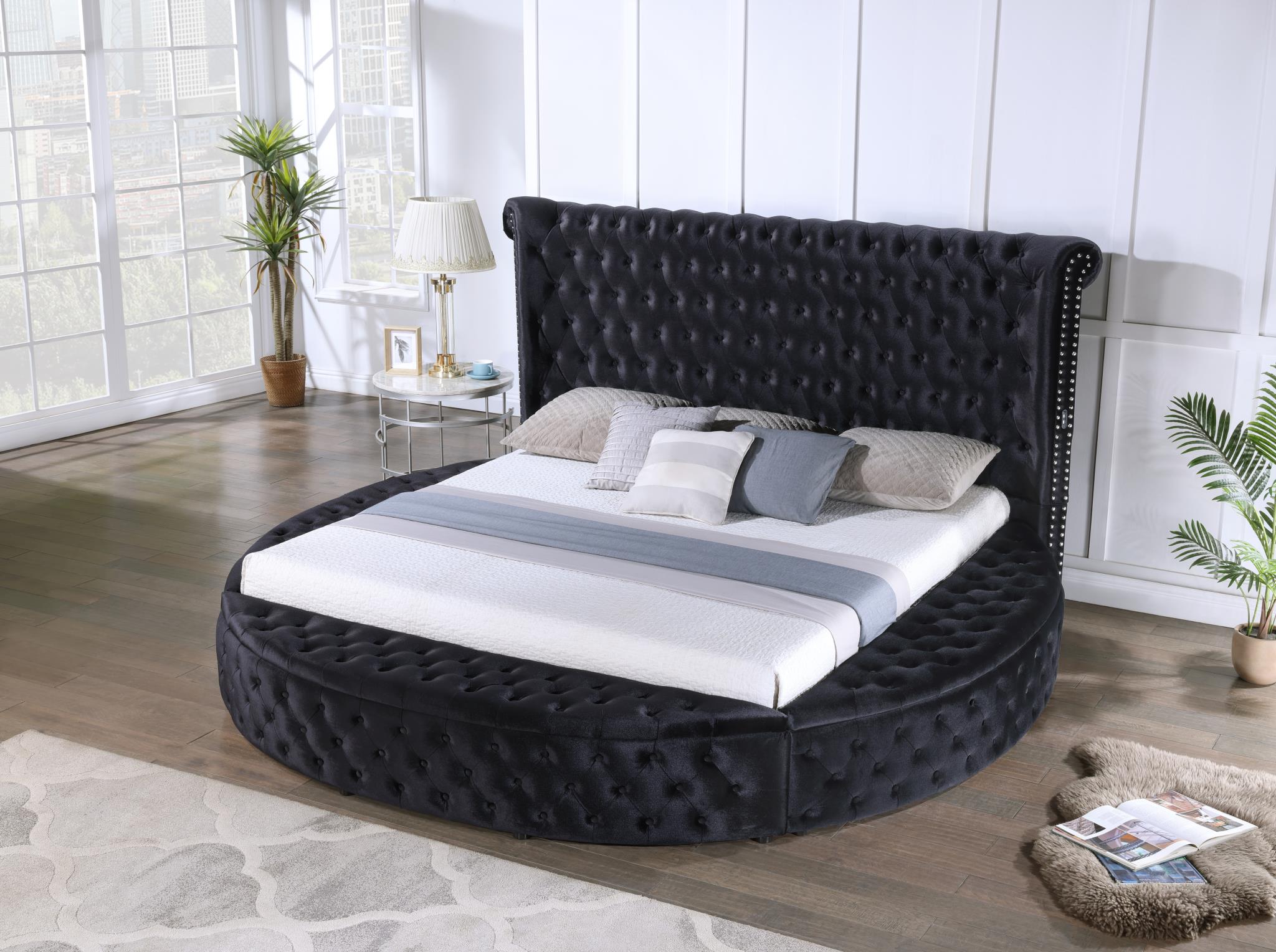 Black Velvet King Smart Bed - B545-K