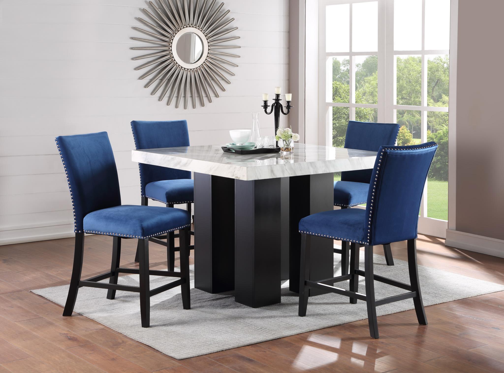 Counter Height Dining Set – D130-5PC-BLUE