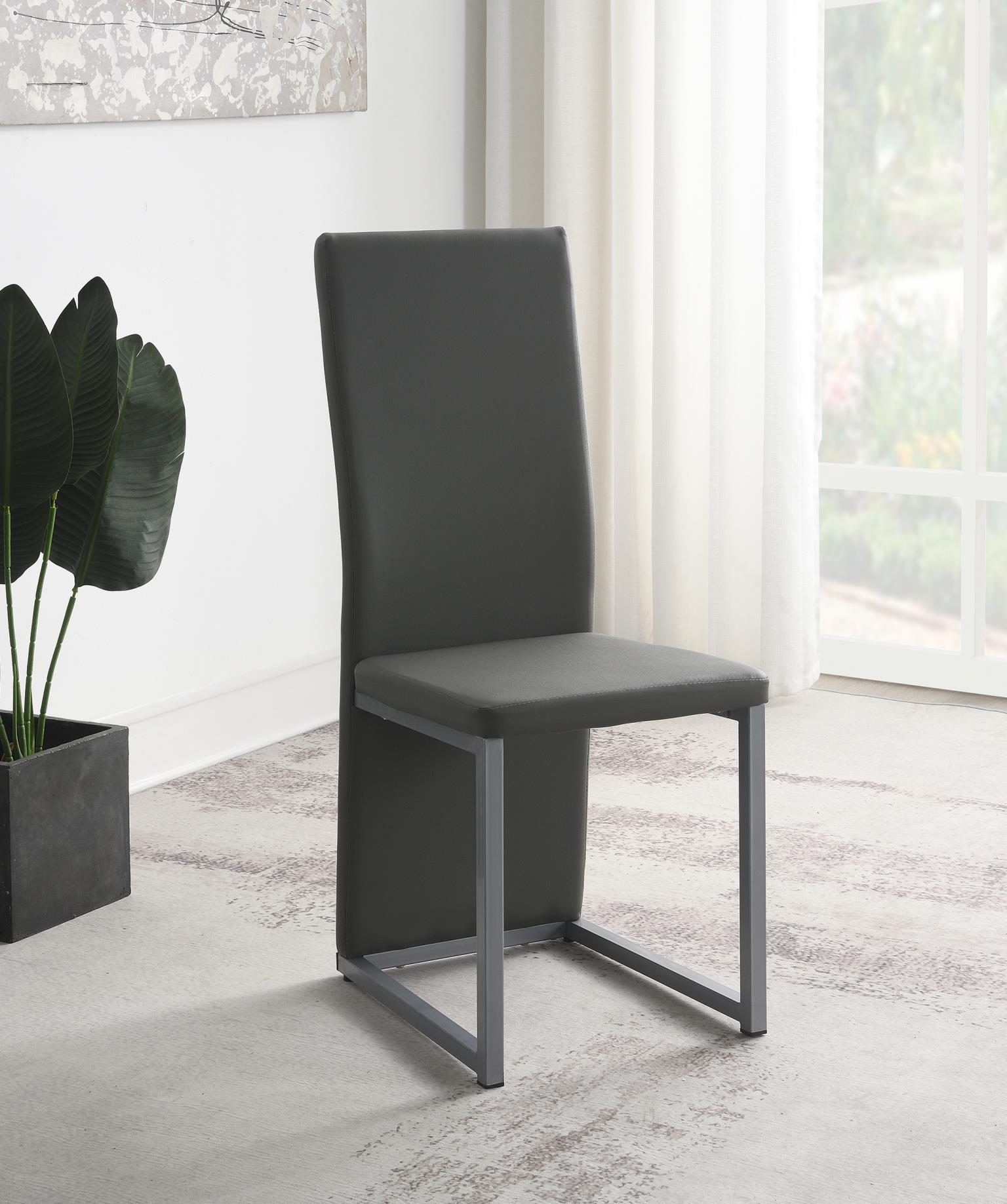 Charcoal Gray Industrial Dining Set – D227-5PC