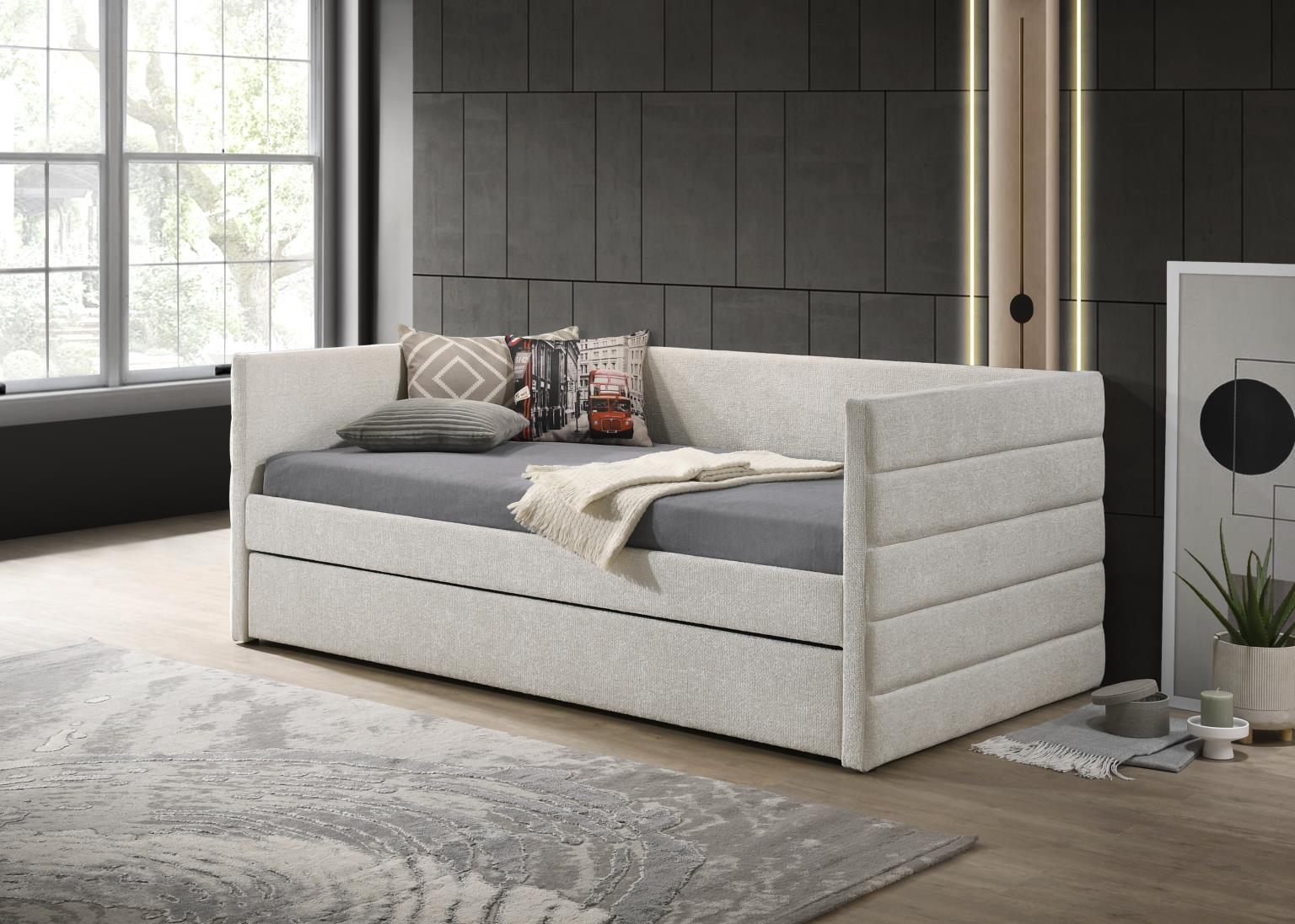 Pearl Ivory Microfiber Daybed with Trundle – DB811
