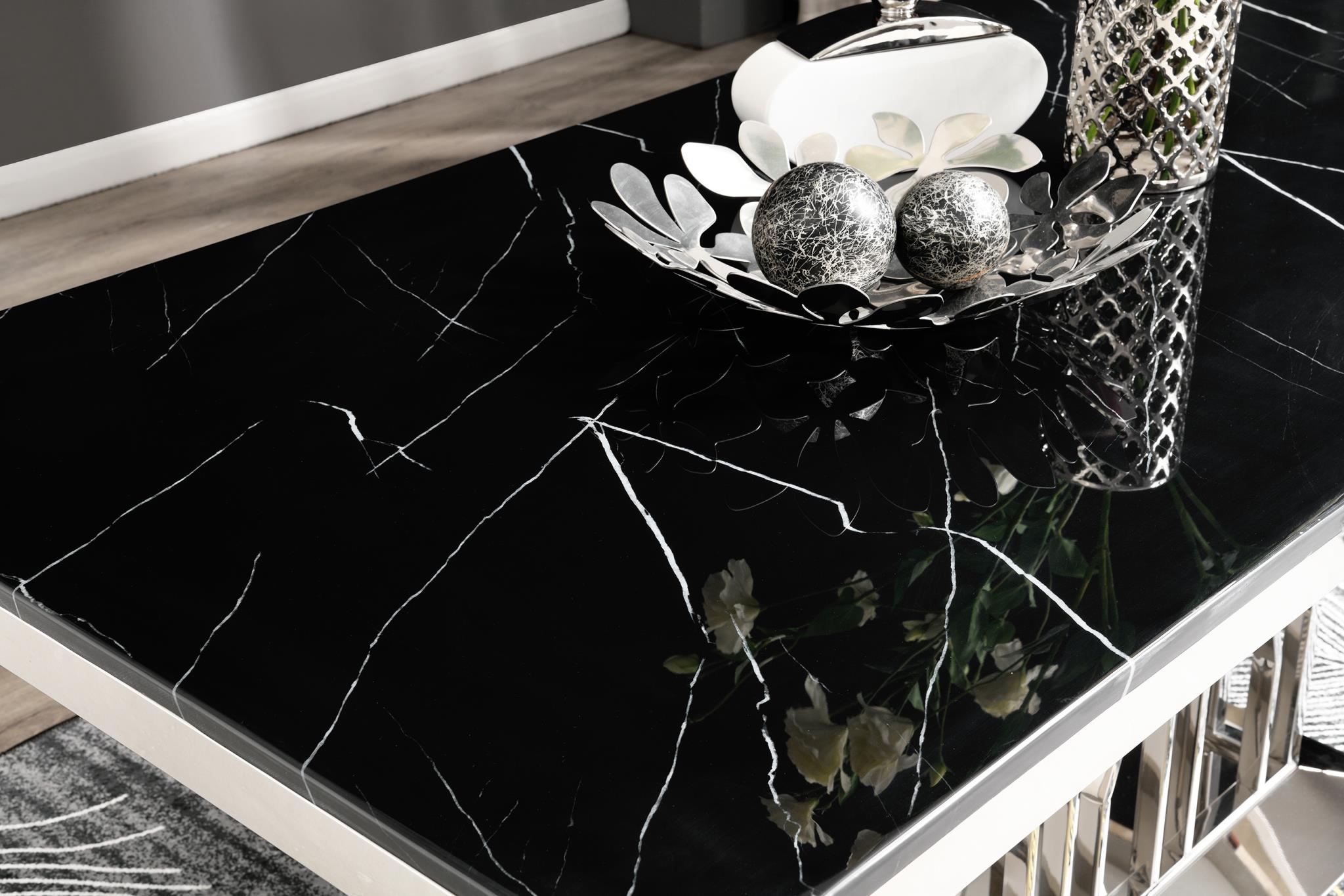 Black Marble Rectangular Dining Table Top – G-080-T-BK