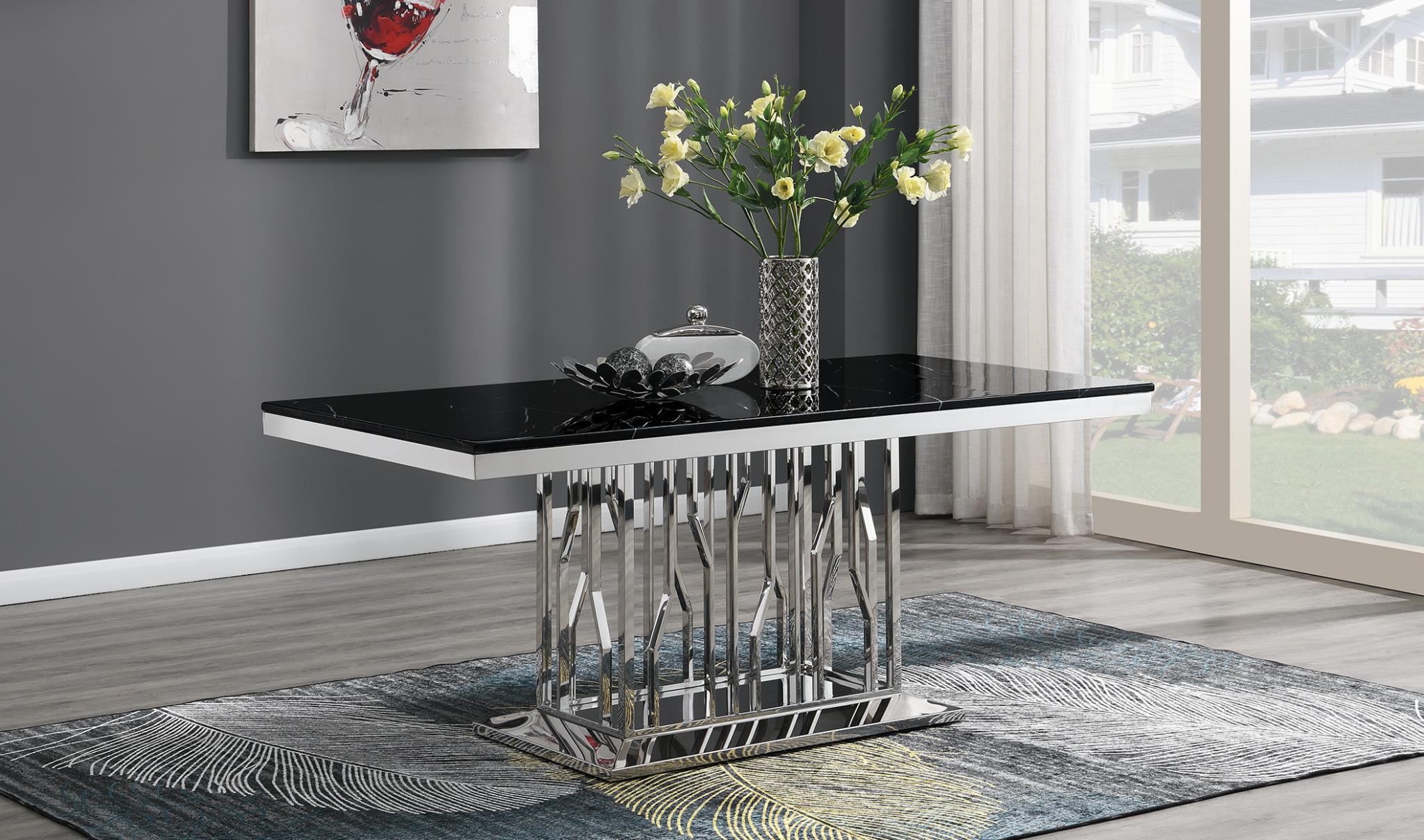Stainless Steel Rectangular Dining Table Base – G-081-TB