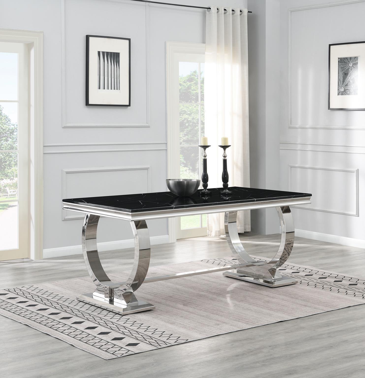 Modern Black Marble Dining Table – G-082-BLACK