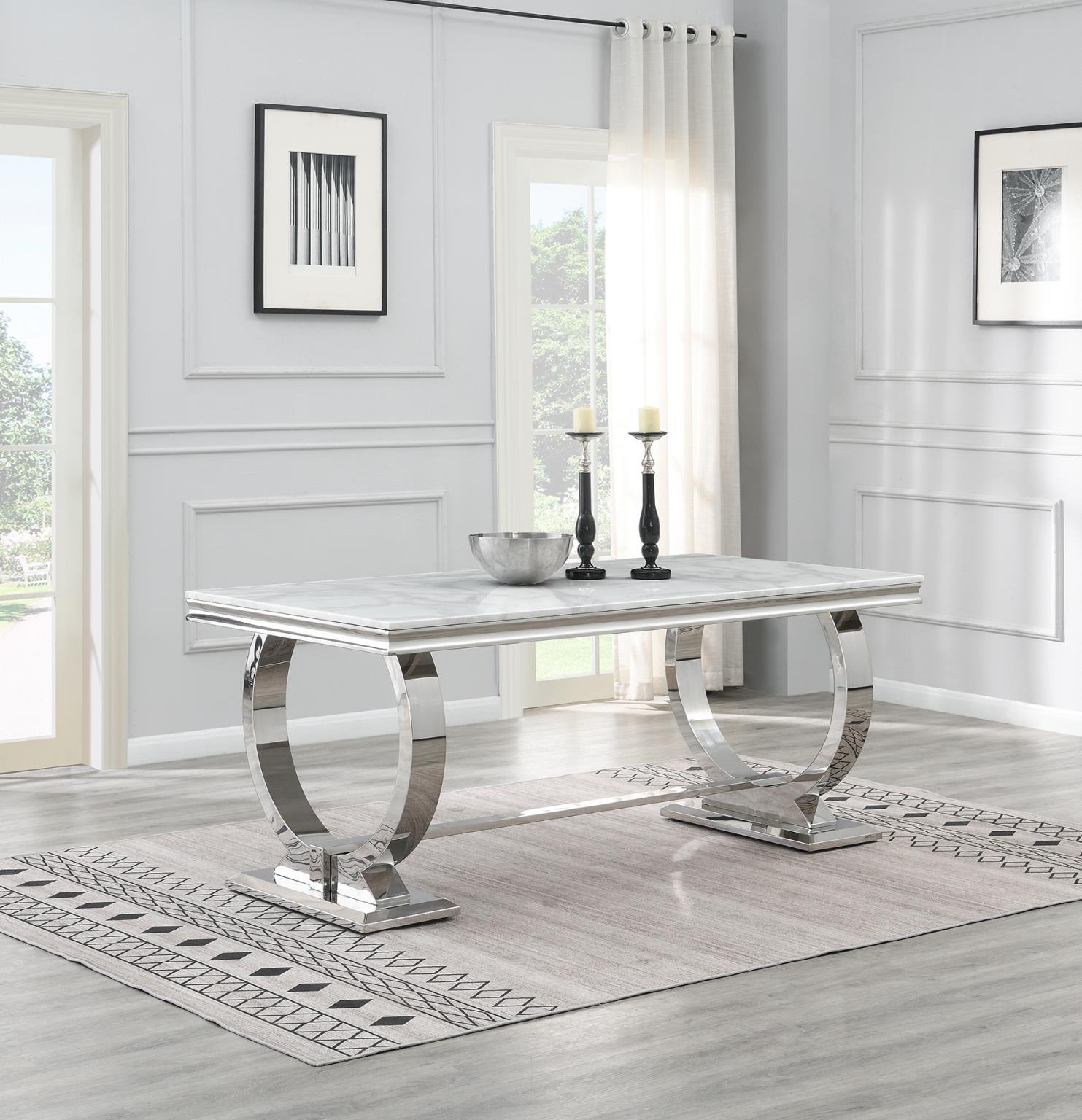 Modern White Marble Dining Table – G-082-WHITE