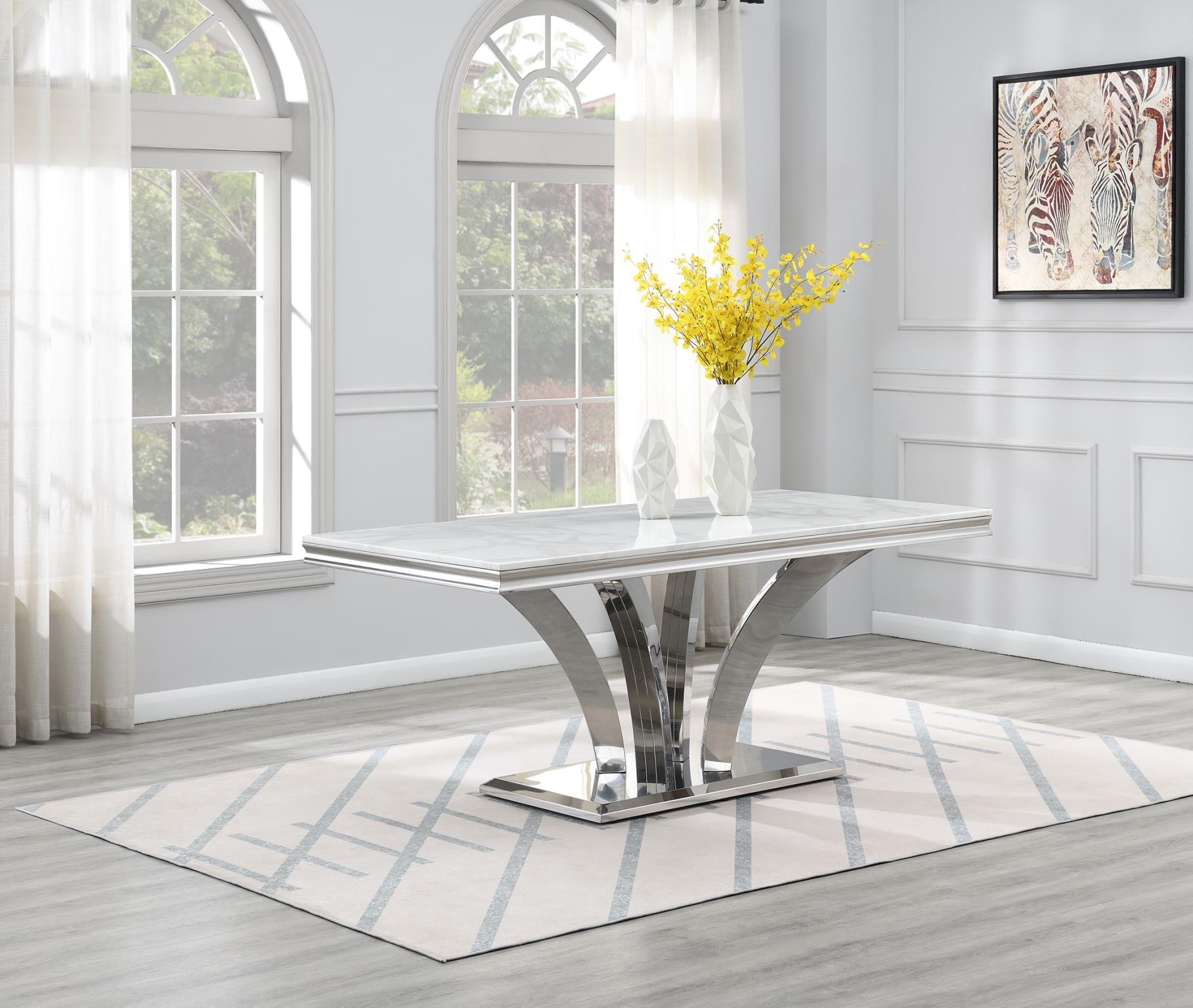 Modern White Marble Dining Table – G-083-WHITE