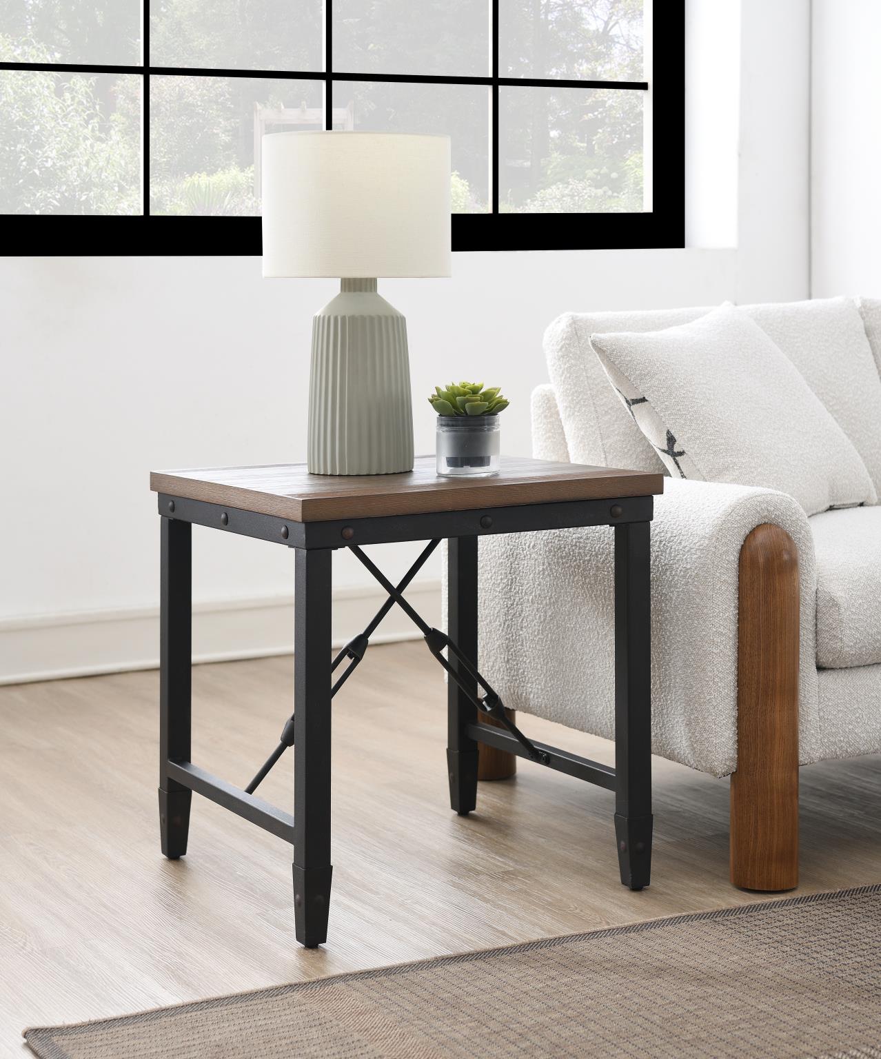 3-Piece Caramel Finish Table Set (1 Coffee Table + 2 End Tables) – T118-3PC
