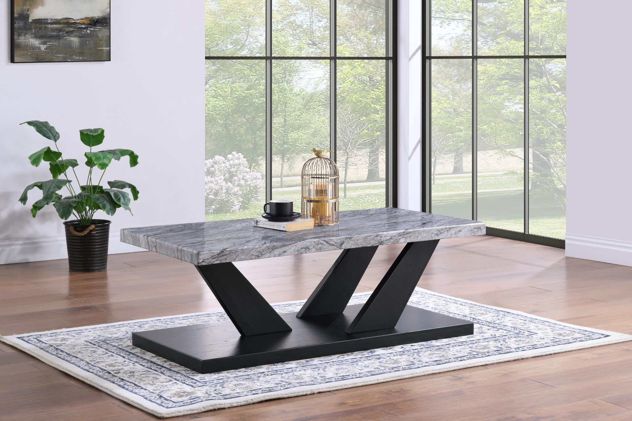 Gray Marble Top 3-Piece Table Set – T122
