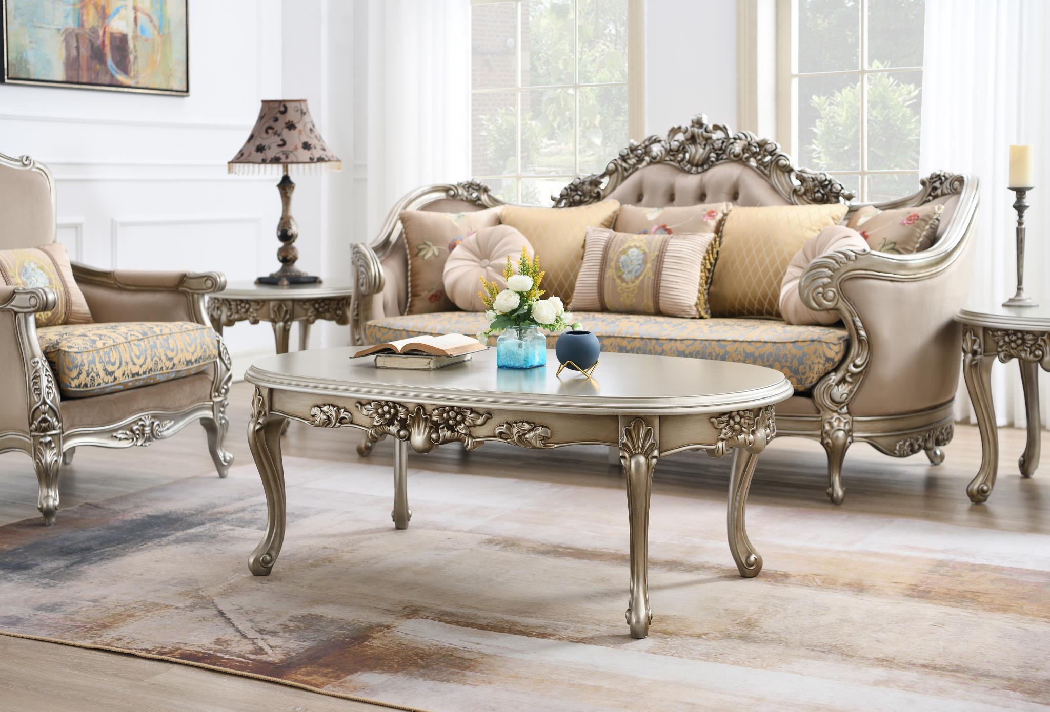 3-Piece Traditional Champagne Table Set – T197-3PC