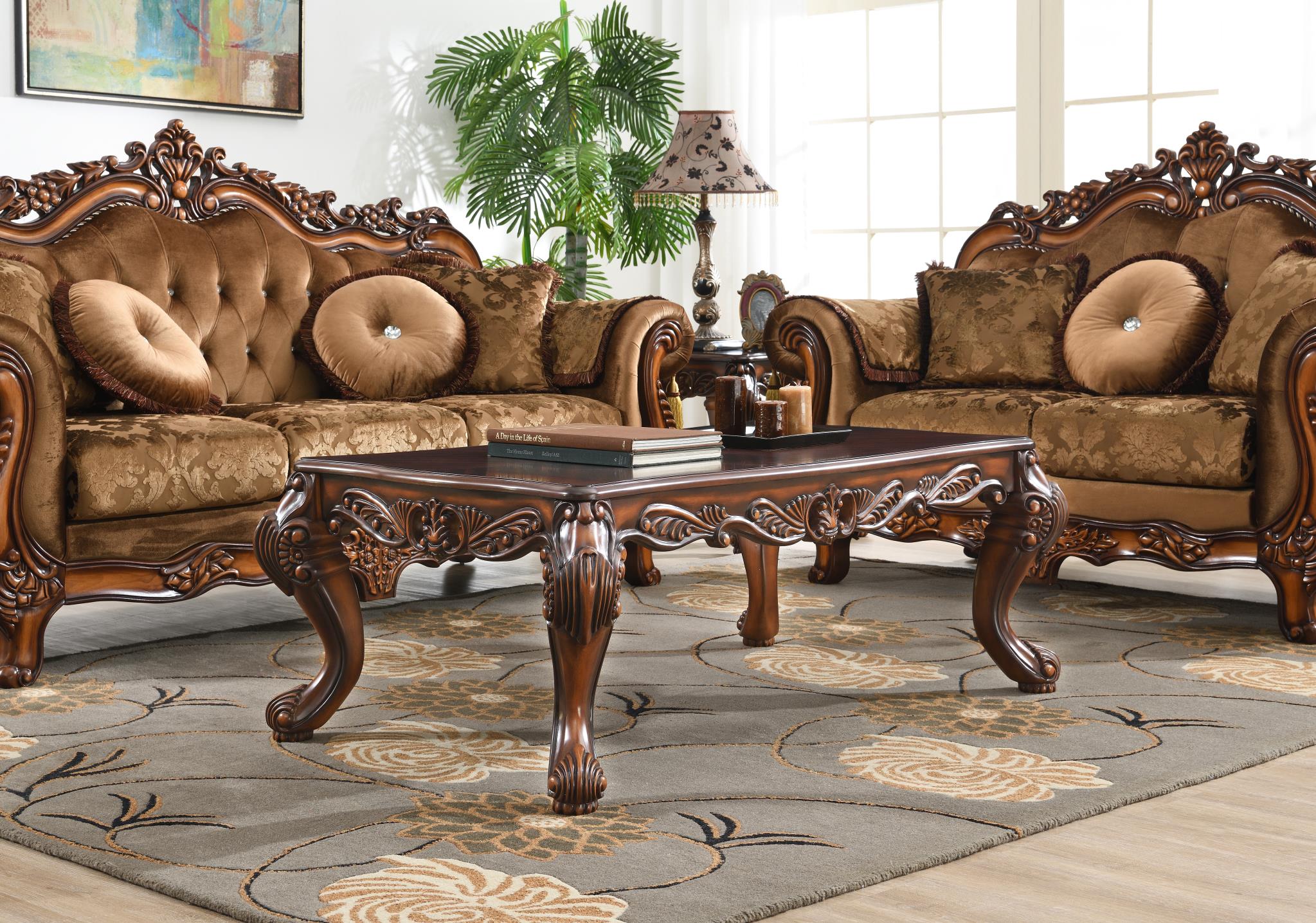 Classic Warm Brown 3-Piece Coffee Table Set – T204-CEE
