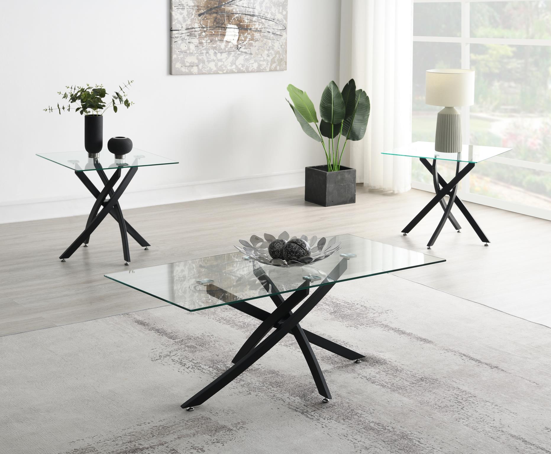Black 3-Piece Table Set – T241