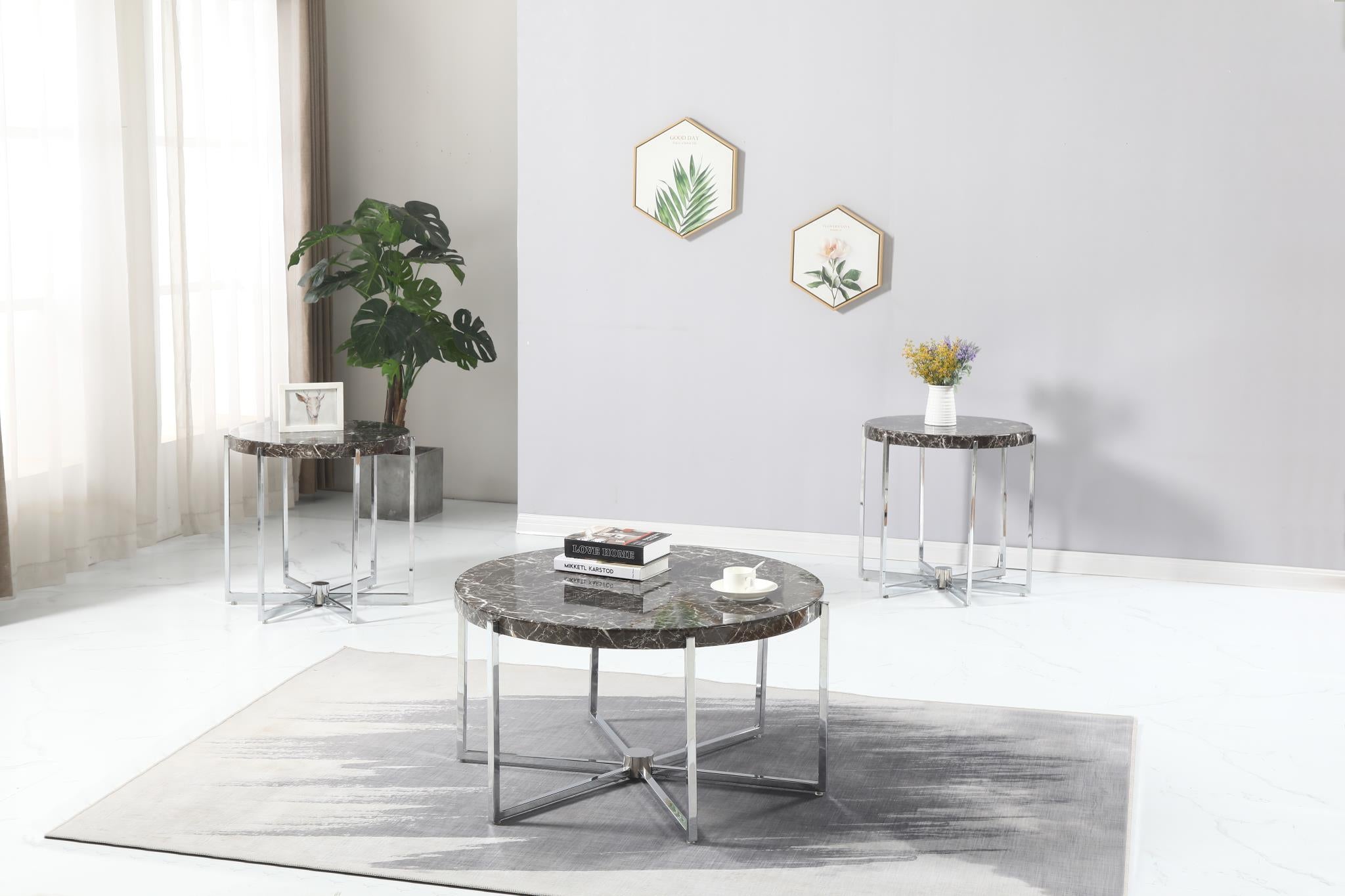 Brown 3-Piece Table Set – T270