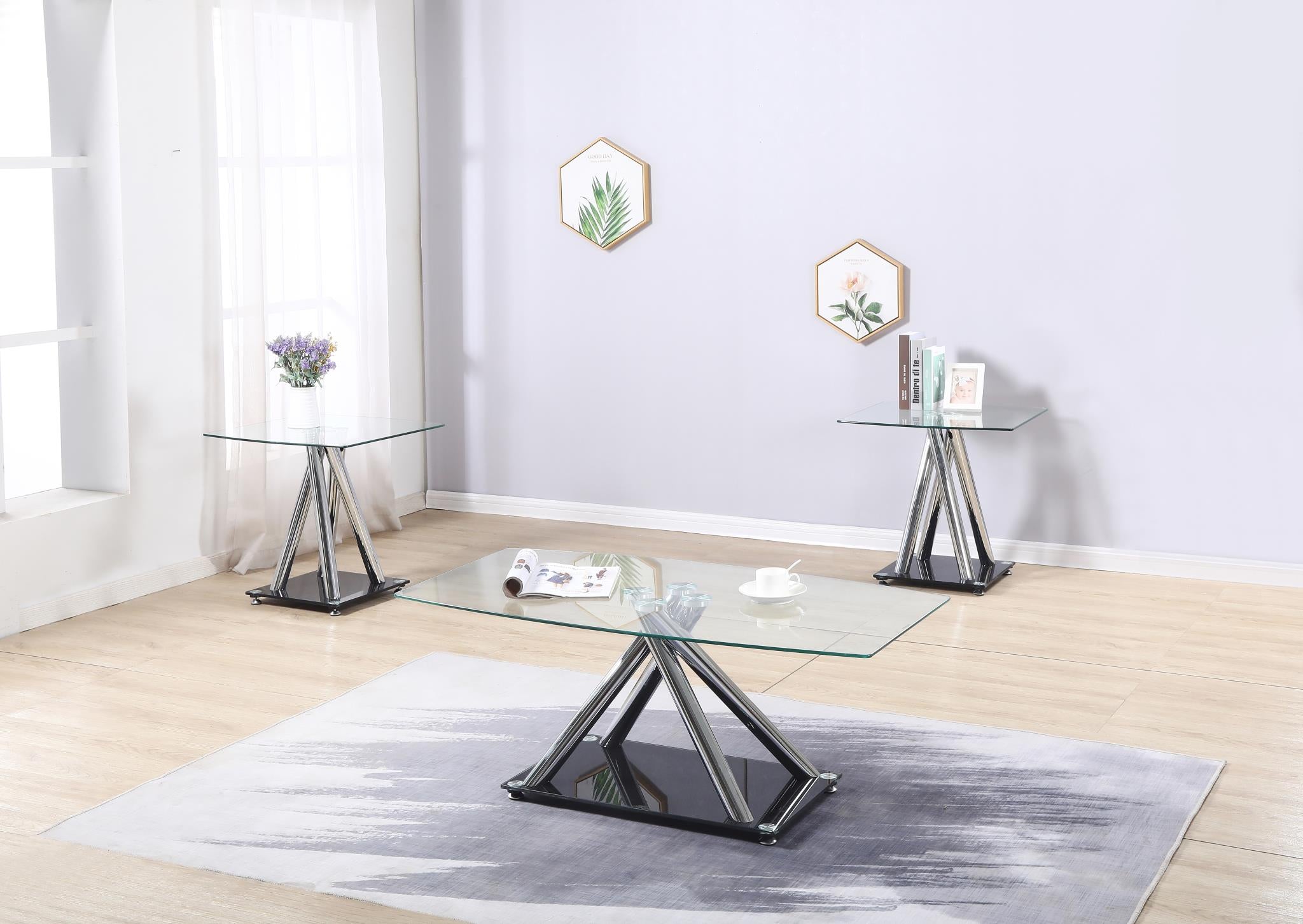 Chrome 3-Piece Table Set – T285