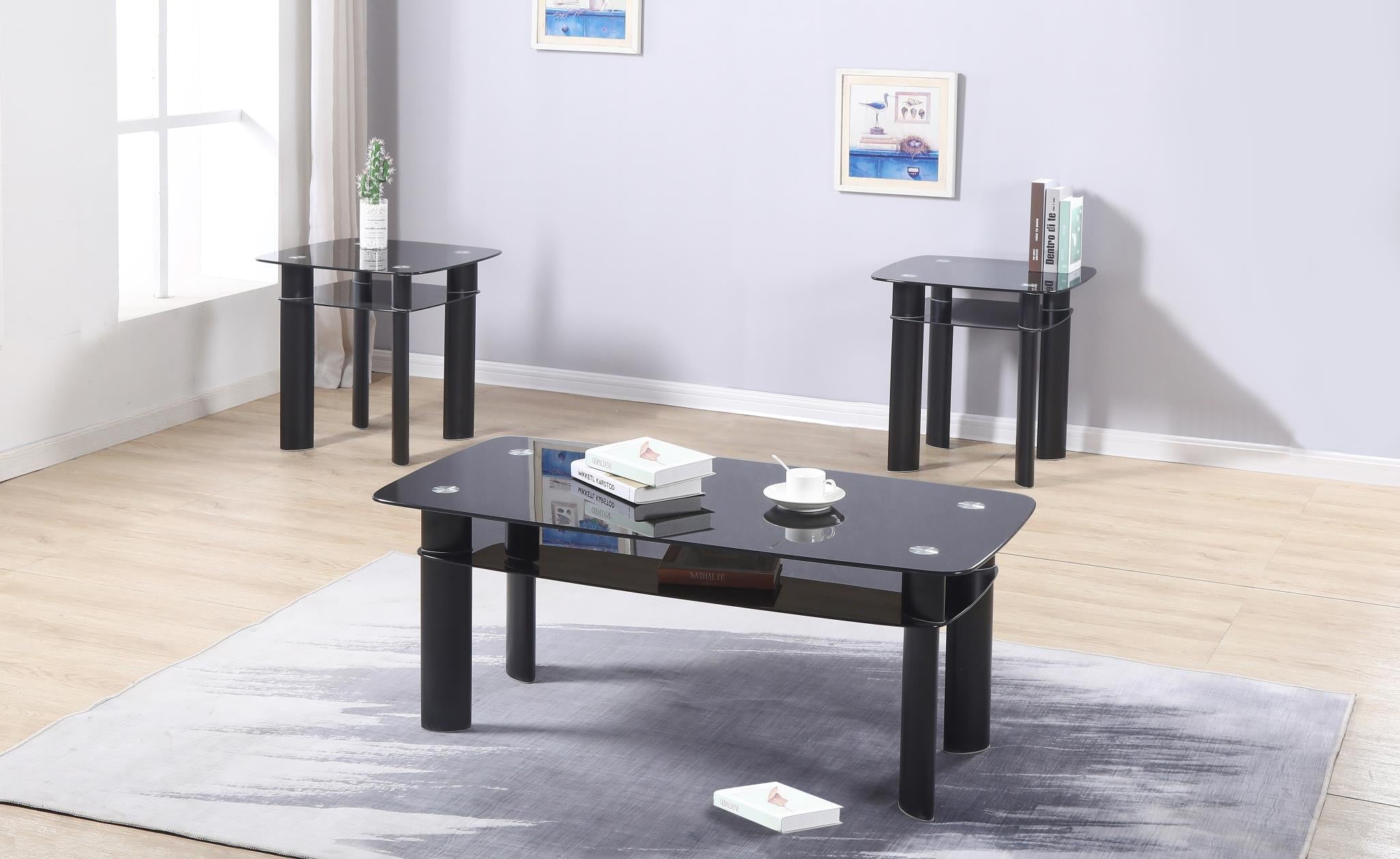 Black 3-Piece Table Set – T301