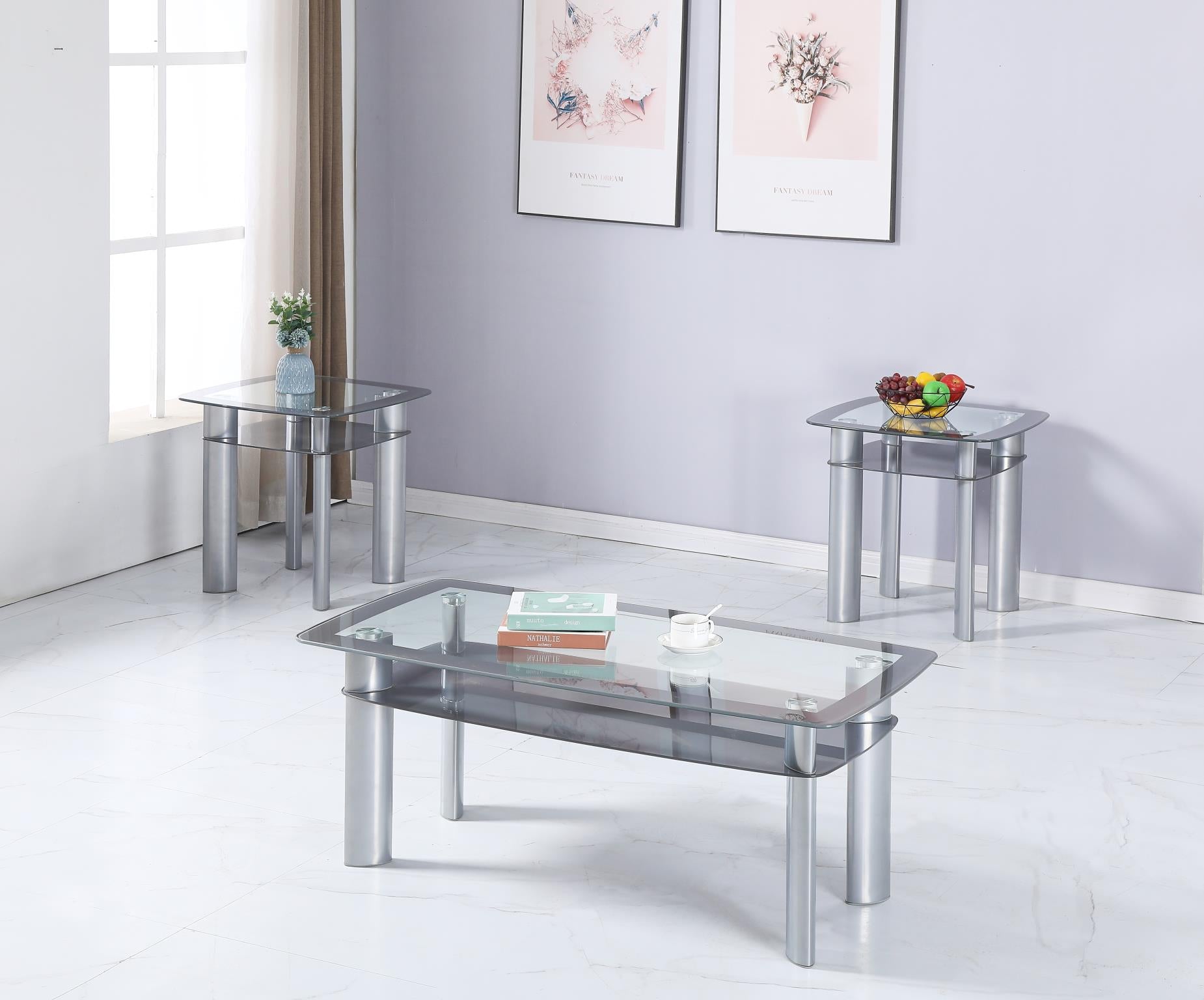 Charcoal 3-Piece Table Set – T302