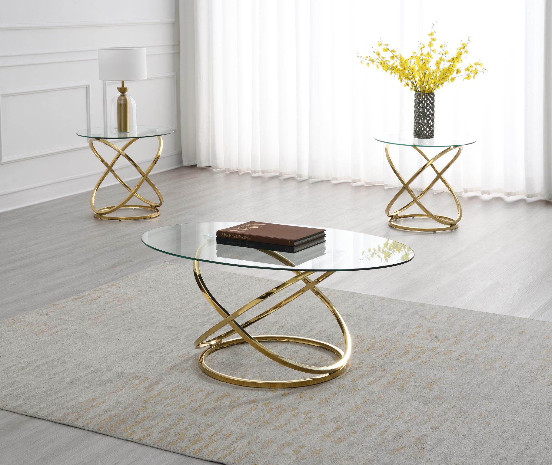 Gold 3-Piece Table Set (3/CN) – T303