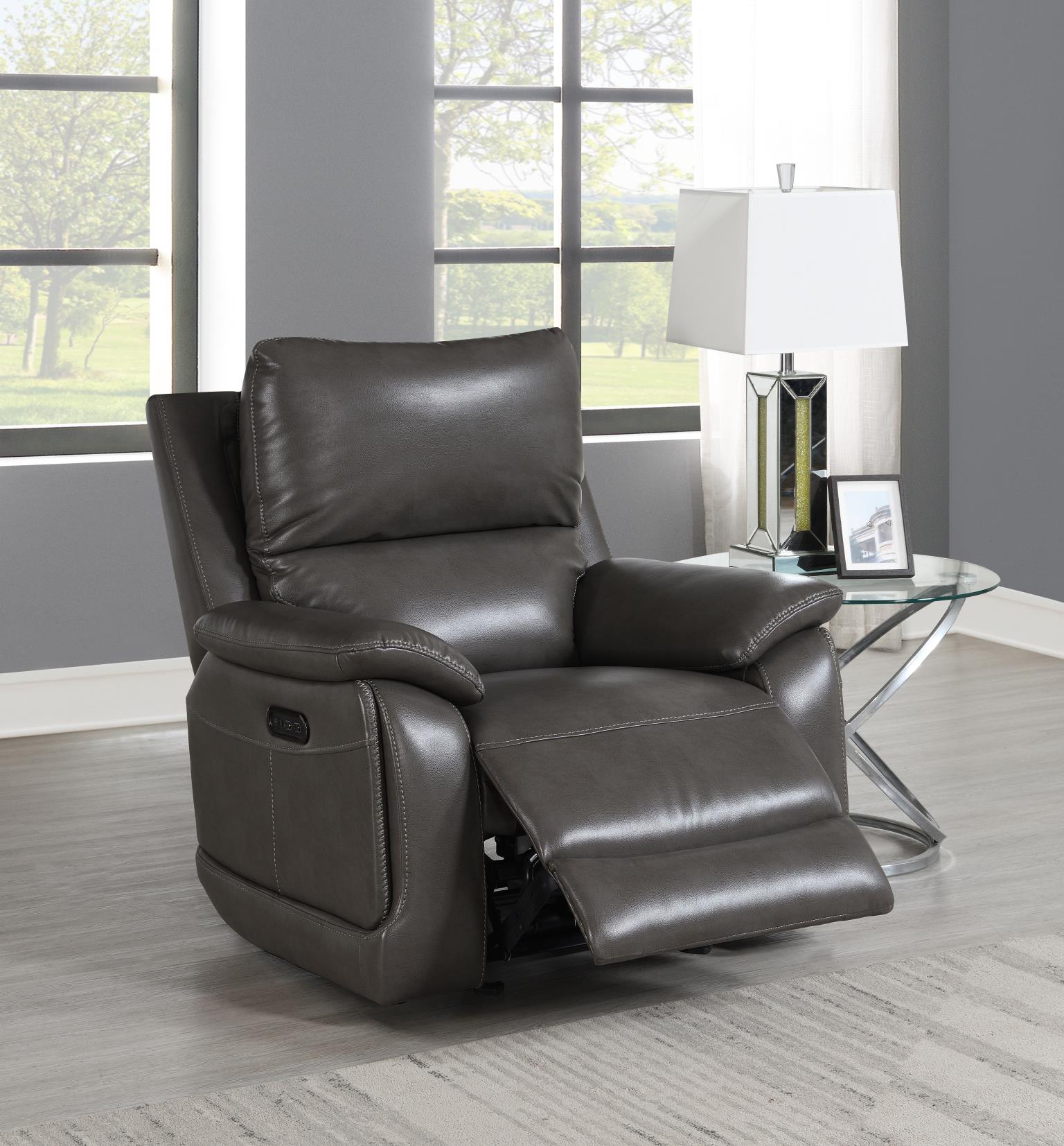 Gray Reclining Chair (Gel Leather) – U108-R