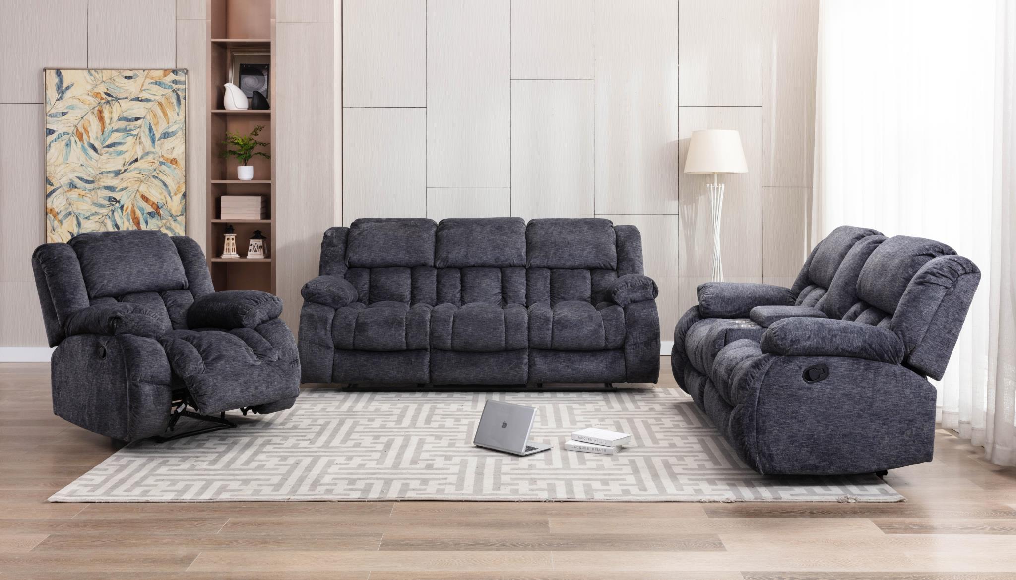 Gray Motion Loveseat w/Console – U130-L