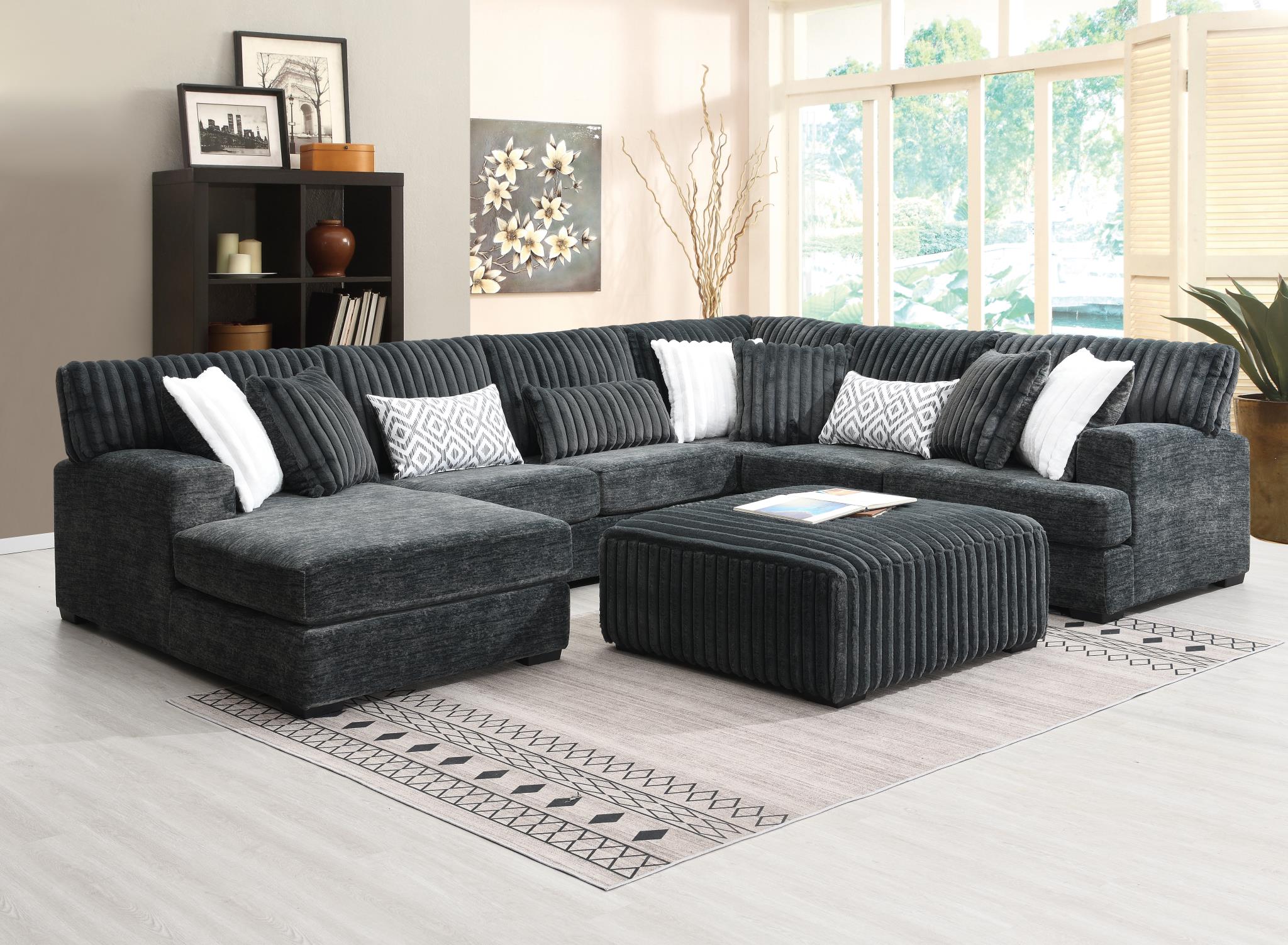 CHARCOAL OTTOMAN - U257-O