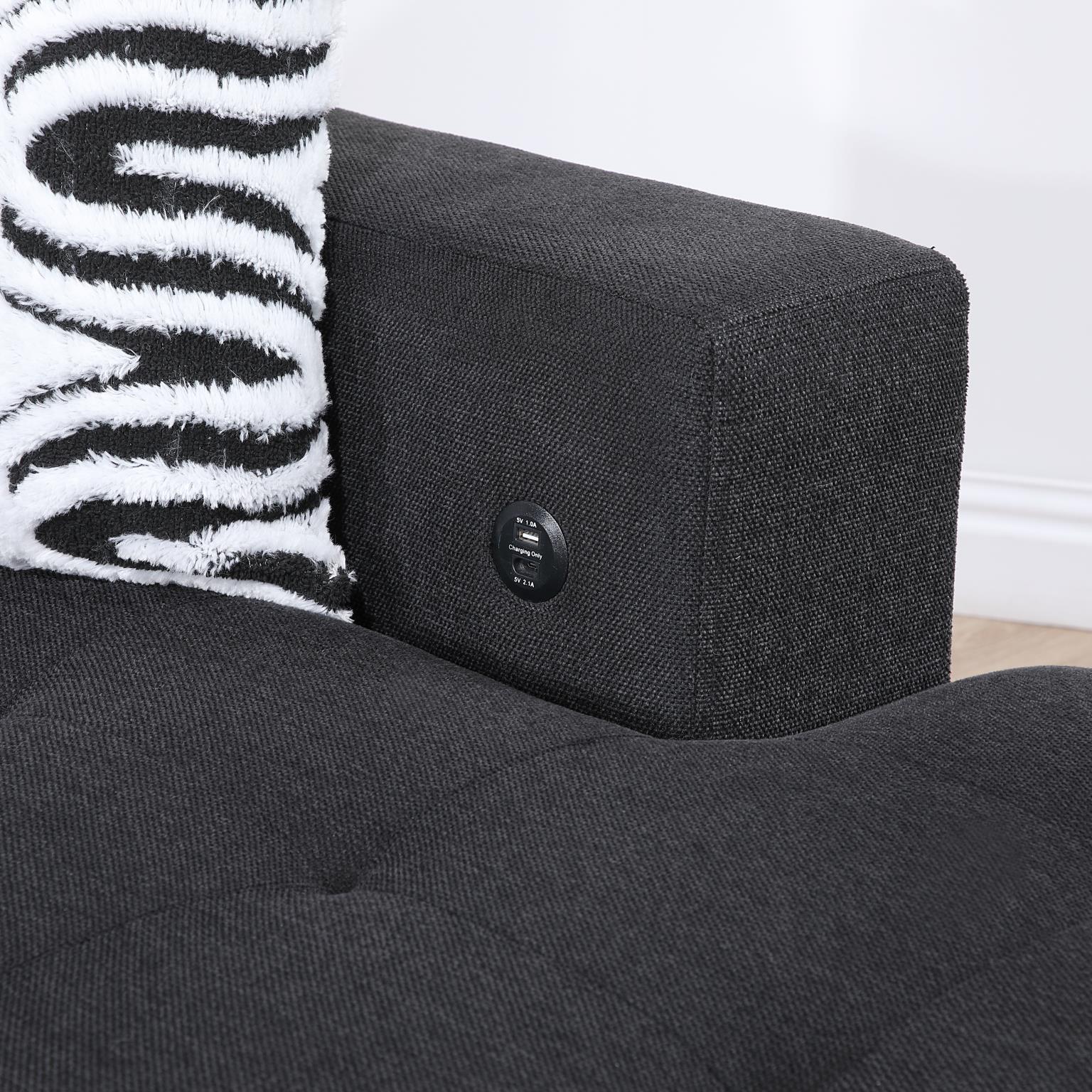 BLACK STORAGE OTTOMAN - U274-O