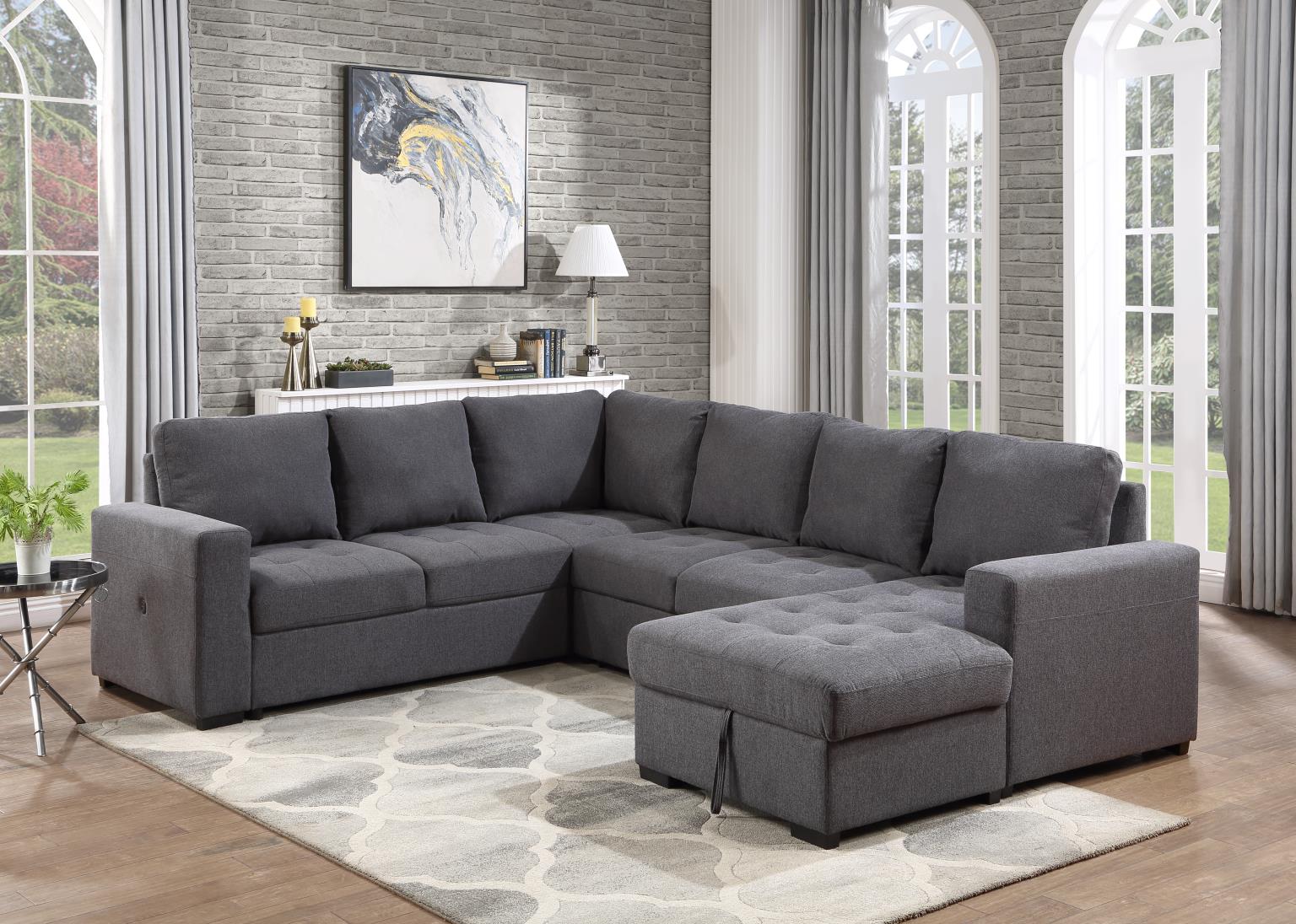 Gray 3PC Sectional – U277