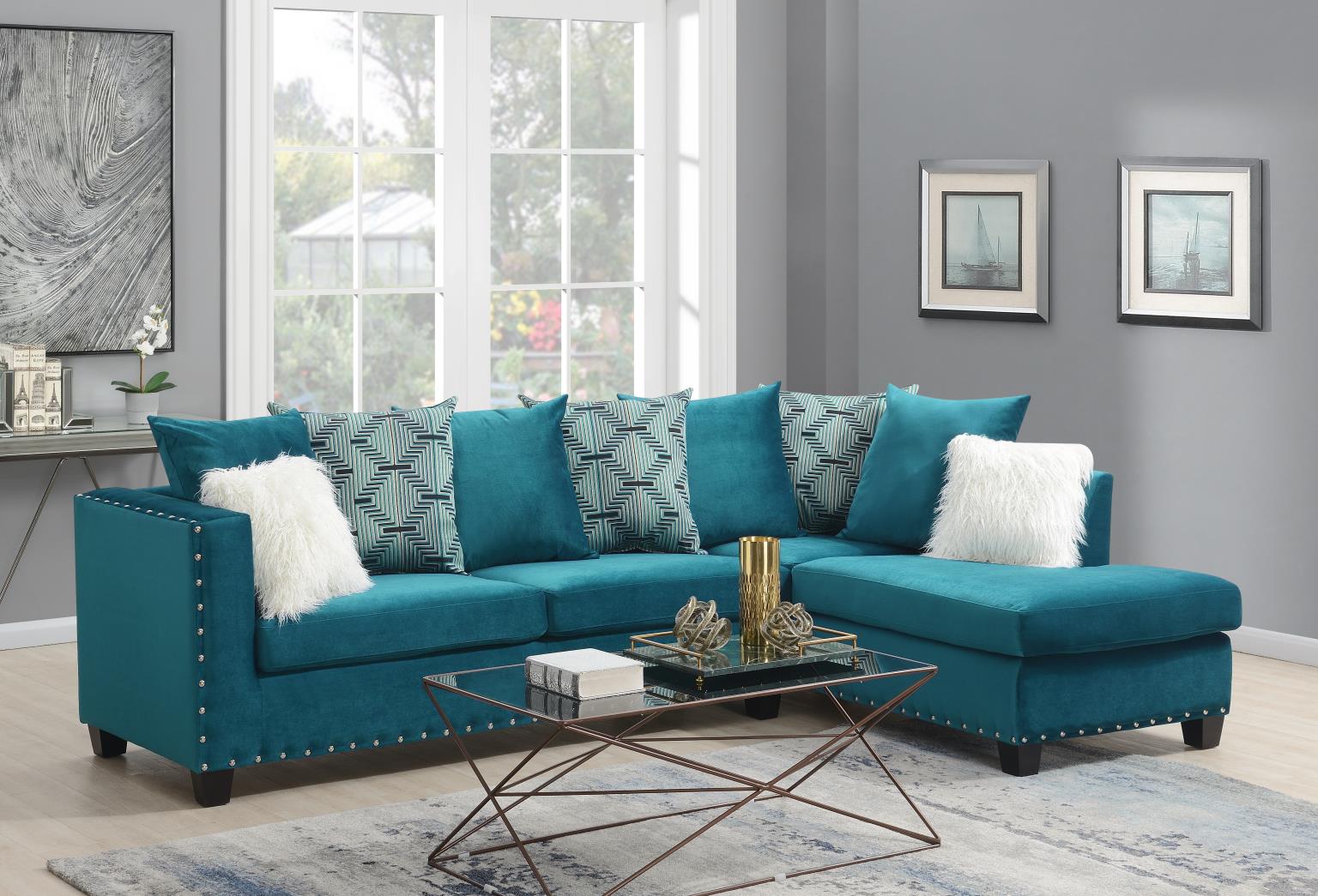 Navy Blue 2PC Sectional – U314