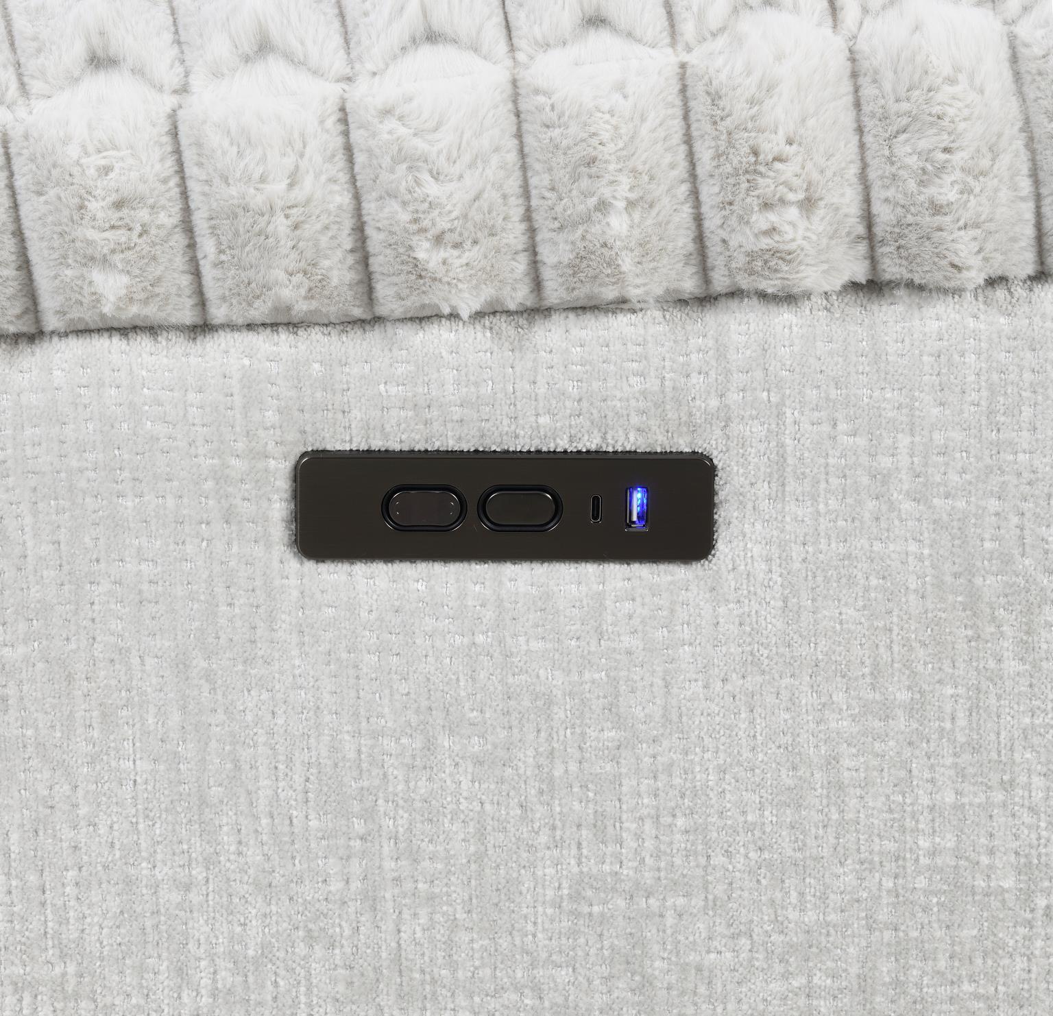 Gray Corduroy Power Sectional with Bluetooth – U61