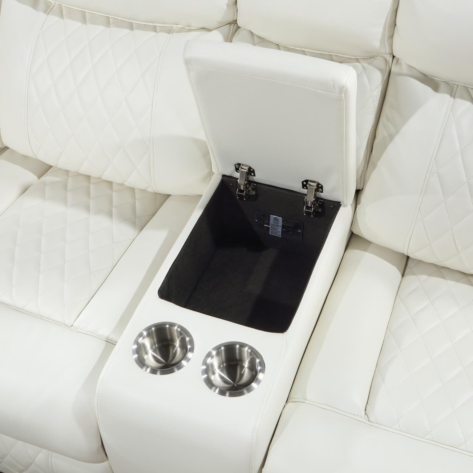 White Air Gel Leather Motion Sectional – U64