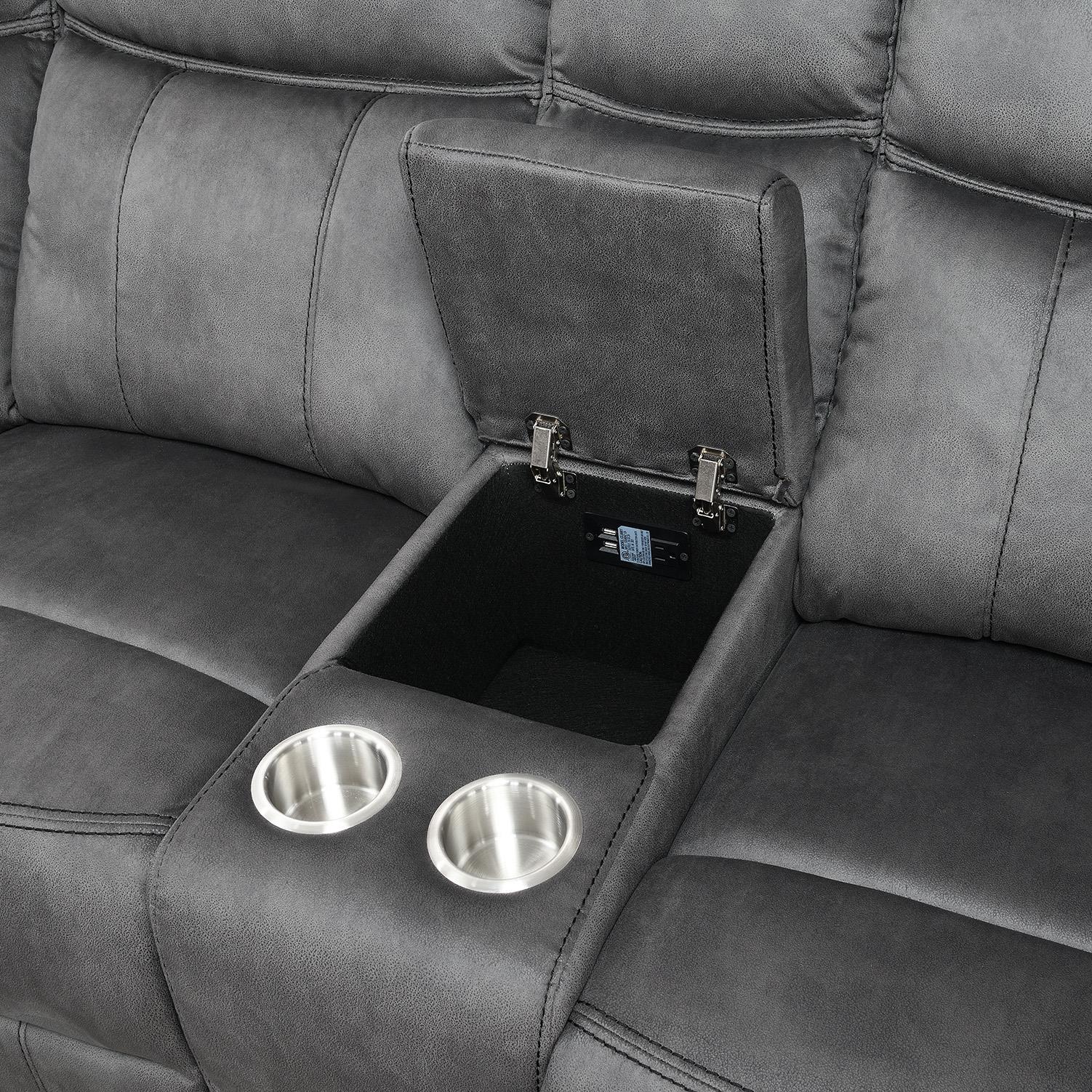 Gray Fabric Reclining Sectional – U91